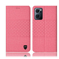 Cloth Case Stands Flip Cover H13P for OnePlus Nord CE 2 5G Pink