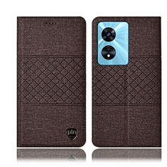 Cloth Case Stands Flip Cover H13P for Oppo A1 5G Brown