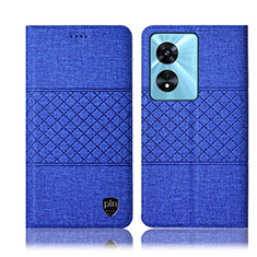 Cloth Case Stands Flip Cover H13P for Oppo A1x 5G Blue
