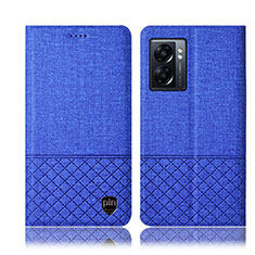 Cloth Case Stands Flip Cover H13P for Oppo K10 5G India Blue