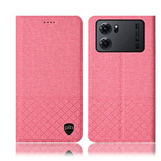 Cloth Case Stands Flip Cover H13P for Oppo K10 5G Pink