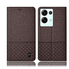 Cloth Case Stands Flip Cover H13P for Oppo Reno8 Pro 5G Brown