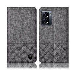 Cloth Case Stands Flip Cover H13P for Realme Narzo 50 5G Gray