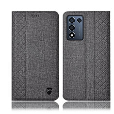 Cloth Case Stands Flip Cover H13P for Realme Q3s 5G Gray