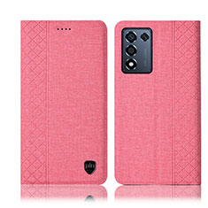 Cloth Case Stands Flip Cover H13P for Realme Q3t 5G Pink