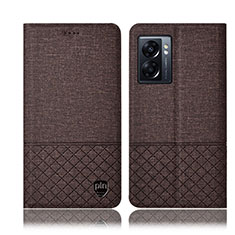 Cloth Case Stands Flip Cover H13P for Realme V23 5G Brown