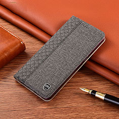 Cloth Case Stands Flip Cover H13P for Samsung Galaxy F02S SM-E025F Gray