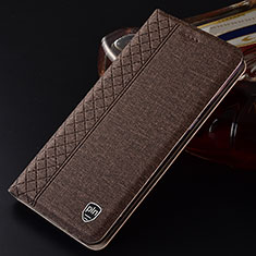 Cloth Case Stands Flip Cover H13P for Samsung Galaxy S25 5G Brown