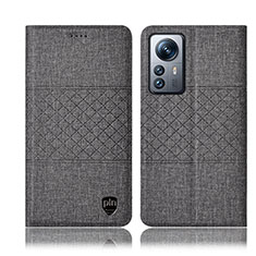 Cloth Case Stands Flip Cover H13P for Xiaomi Mi 12 5G Gray