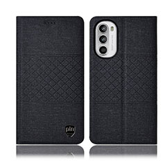 Cloth Case Stands Flip Cover H14P for Motorola Moto Edge (2022) 5G Black
