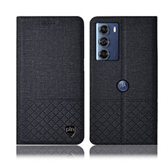 Cloth Case Stands Flip Cover H14P for Motorola Moto Edge S30 5G Black