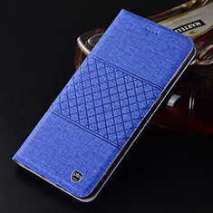 Cloth Case Stands Flip Cover H14P for Motorola Moto G62 5G Blue