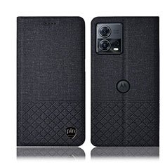 Cloth Case Stands Flip Cover H14P for Motorola Moto S30 Pro 5G Black