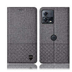 Cloth Case Stands Flip Cover H14P for Motorola Moto S30 Pro 5G Gray