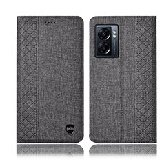 Cloth Case Stands Flip Cover H14P for Oppo A57 5G Gray