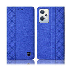 Cloth Case Stands Flip Cover H14P for Oppo K10X 5G Blue