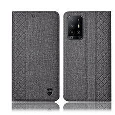 Cloth Case Stands Flip Cover H14P for Oppo Reno5 Z 5G Gray