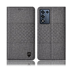 Cloth Case Stands Flip Cover H14P for Realme Q3t 5G Gray