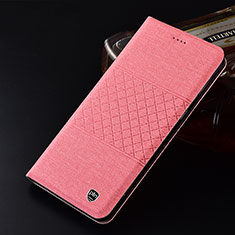 Cloth Case Stands Flip Cover H14P for Samsung Galaxy A12 Nacho Pink