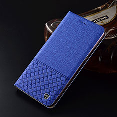 Cloth Case Stands Flip Cover H14P for Samsung Galaxy M31 Blue