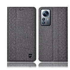 Cloth Case Stands Flip Cover H14P for Xiaomi Mi 12 Pro 5G Gray