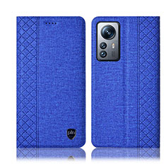 Cloth Case Stands Flip Cover H14P for Xiaomi Mi 12S 5G Blue