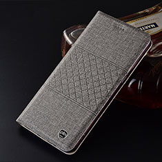 Cloth Case Stands Flip Cover H21P for Vivo V27 Pro 5G Gray