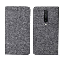 Cloth Case Stands Flip Cover L01 for Xiaomi Redmi K30 4G Gray