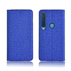 Cloth Case Stands Flip Holder Cover for Samsung Galaxy A9s Blue