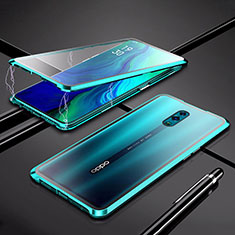 Custodia Lusso Alluminio Laterale Specchio 360 Gradi Cover per Oppo Realme X Verde