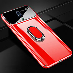 Custodia Plastica Rigida Cover Opaca con Magnetico Anello Supporto A01 per Oppo Realme X Rosso