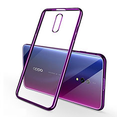 Custodia Silicone Trasparente Ultra Sottile Cover Morbida H02 per Oppo Realme X Viola