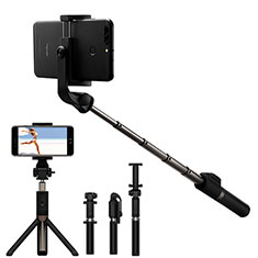 Extendable Folding Handheld Selfie Stick Tripod Bluetooth Remote Shutter Universal S23 for Vivo iQOO U3 5G Black