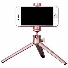 Extendable Folding Handheld Selfie Stick Tripod Bluetooth Remote Shutter Universal T10 for Vivo T1 5G India Rose Gold