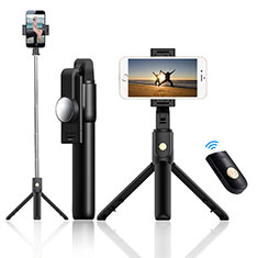 Extendable Folding Handheld Selfie Stick Tripod Bluetooth Remote Shutter Universal T22 for Vivo iQOO U3 5G Black