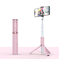 Extendable Folding Handheld Selfie Stick Tripod Bluetooth Remote Shutter Universal T26 for Sony Xperia T3 Rose Gold