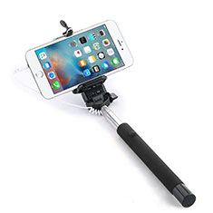 Extendable Folding Wired Handheld Selfie Stick Universal for Samsung S5750 Wave 575 Black