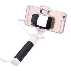 Extendable Folding Wired Handheld Selfie Stick Universal S04 for Samsung S5750 Wave 575 Black
