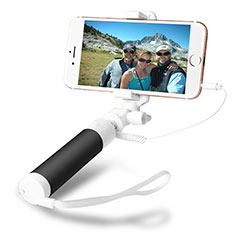 Extendable Folding Wired Handheld Selfie Stick Universal S09 for Xiaomi POCO C3 Black