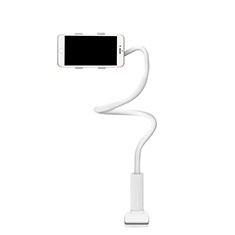 Flexible Cell Phone Stand Smartphone Holder Lazy Bed Universal T16 for Motorola Moto G53j 5G White