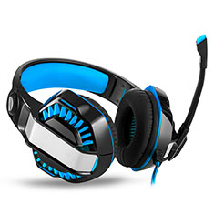 Foldable Sports Stereo Earphone Headphone H67 for Wiko Lenny 5 Blue