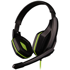 Foldable Sports Stereo Earphone Headset H51 for Sharp Aquos Sense7 Green