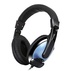 Foldable Sports Stereo Earphone Headset H53 for Vivo iQOO Neo6 5G Blue