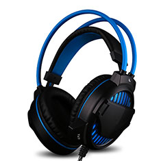 Foldable Sports Stereo Earphone Headset H55 for Wiko Lenny 5 Blue