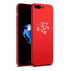 Hard Rigid Plastic Case Flowers Cover for Apple iPhone 7 Plus Red