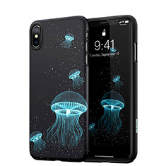 Hard Rigid Plastic Fluorescence Snap On Case for Apple iPhone Xs Black