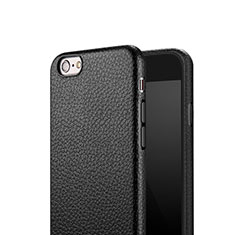 Hard Rigid Plastic Leather Snap On Case for Apple iPhone 6S Plus Black