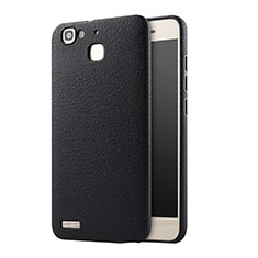 Hard Rigid Plastic Leather Snap On Case for Huawei Enjoy 5S Black