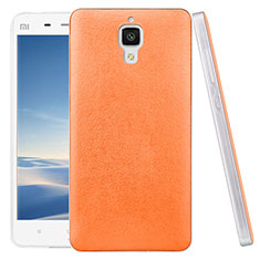 Hard Rigid Plastic Leather Snap On Case for Xiaomi Mi 4 Orange