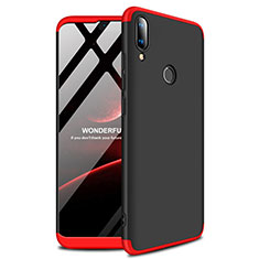 Hard Rigid Plastic Matte Finish Case Back Cover A01 for Huawei Y9 (2019) Red and Black